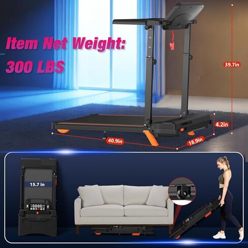Walking Pad Treadmill with Handle Bar & Incline, Advzon Portable Under Desk Treadmill for Home, 2 in 1 Walking Running Machine with 300+ lbs Capacity and LED Display in Saudi Arabia