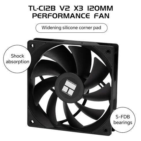 TL-C12B V2 X3 120mm Case Fans 3-Pack, High Airflow PC Fans 1500 RPM, 66.17 CFM, 25.6 dBA, S-FDB Bearing, 4-Pin PWM for Computer Case or CPU Coolers in Kuwait