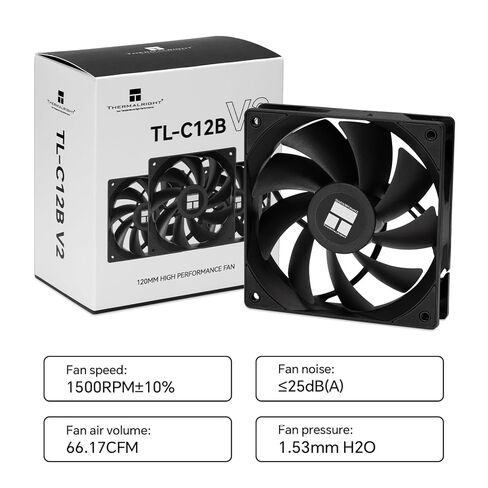 TL-C12B V2 X3 120mm Case Fans 3-Pack, High Airflow PC Fans 1500 RPM, 66.17 CFM, 25.6 dBA, S-FDB Bearing, 4-Pin PWM for Computer Case or CPU Coolers in Kuwait