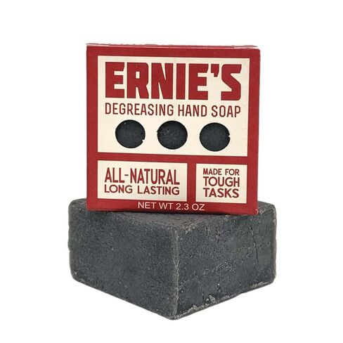 Ernie's Soap Heavy Duty Hand Soap Bar for Mechanics, Gardeners & DIYers – Natural Grease Removing Mechanic Soap with Sand & Activated Charcoal – Cold Processed, Long-Lasting – 1 Bar in Saudi Arabia