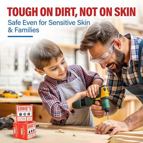 Ernie's Soap Heavy Duty Hand Soap Bar for Mechanics, Gardeners & DIYers – Natural Grease Removing Mechanic Soap with Sand & Activated Charcoal – Cold Processed, Long-Lasting – 1 Bar in Saudi Arabia