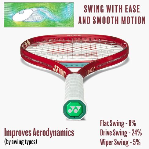 YONEX VCORE 100+ Tennis Racquet with Increased Sweet Spot & Extended 27.5in Length | 16x19 Spin Frame, Vibration Control & Aerodynamic Beam for All-Around Players in Saudi Arabia
