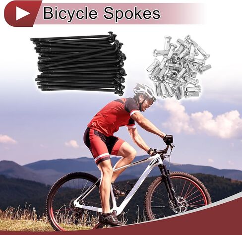 36 Set 12G Bicycle Spokes 76mm Bike Wheel Spokes 45 Steel Black in Kuwait