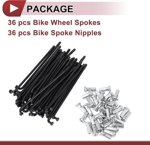 36 Set 12G Bicycle Spokes 76mm Bike Wheel Spokes 45 Steel Black in Kuwait