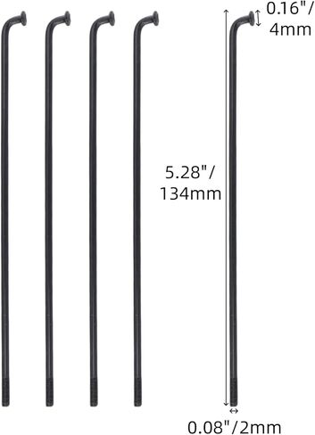 36Pcs 14G Bicycle Elbow Spokes, 5.28" Black 45#Carbon Steel Bike Spokes for Road E-Bike Tricycle Bicycle Spoke Replacement and Repair in Saudi Arabia
