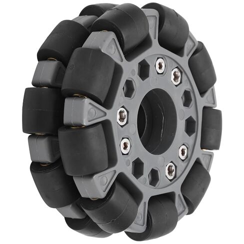 عجلة بلاستيكية مزدوجة 100 ملم بتصميم متعدد الاتجاهات ومضادة للانزلاق ودوران 360 درجة - سعة تحميل 20 كجم لمجموعات روبوت المنصة 14049 in Kuwait