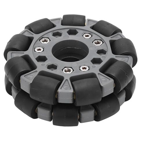 عجلة بلاستيكية مزدوجة 100 ملم بتصميم متعدد الاتجاهات ومضادة للانزلاق ودوران 360 درجة - سعة تحميل 20 كجم لمجموعات روبوت المنصة 14049 in Kuwait