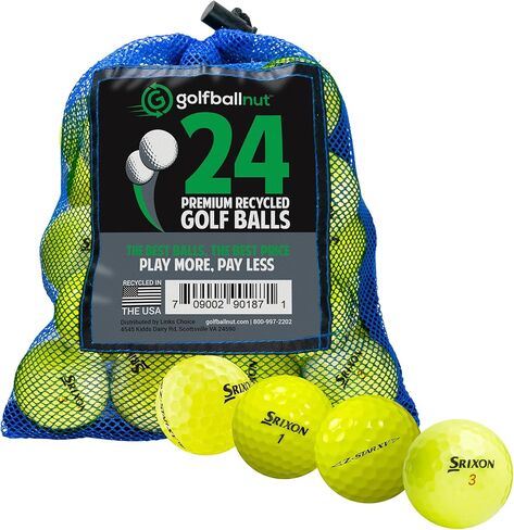 تستخدم وإعادة تدويرها لـ Srixon Mix Mint 5A (أبيض وأصفر) (24 و48) تتضمن حقيبة شبكية لكرات الجولف in Kuwait