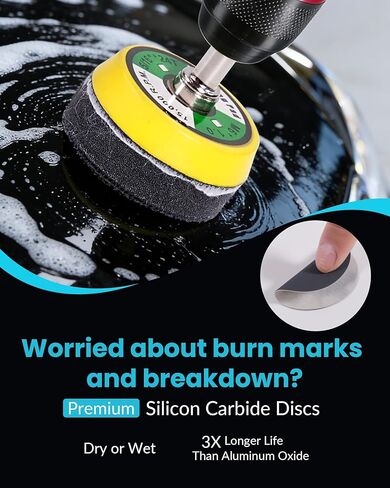 435 قطعة من أقراص الصنفرة الرطبة والجافة مقاس 2 بوصة، ومجموعة تلميع الحفر مع مجموعة متنوعة من ورق الصنفرة بخطاف وحلقة من 60 إلى 5000 لمثقاب دريميل، ومجموعة ترميم المصابيح الأمامية مع وسادة تلميع للراتنج المعدني الخشبي التلقائي in Kuwait