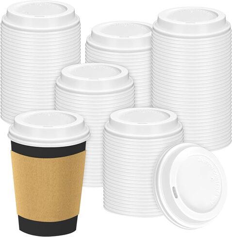 1000-Pack White Plastic Sip Lids for 10-24oz Paper Hot Cups - Safe for Food Contact, Convenient for Hot Beverage Takeout & Daily Use in Saudi Arabia