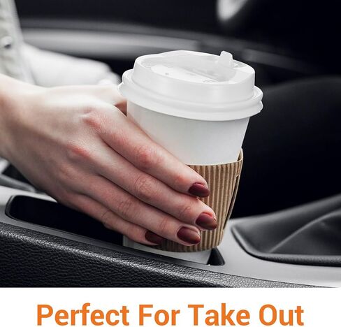 200 Pack White Disposable Coffee Cup Lids, 3.54 Inch Universal Dome Plastic Lids for 10oz, 12oz, 16oz, 20oz Paper Cups, Leak-Proof in Saudi Arabia