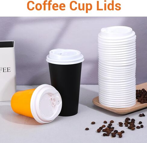 200 Pack White Disposable Coffee Cup Lids, 3.54 Inch Universal Dome Plastic Lids for 10oz, 12oz, 16oz, 20oz Paper Cups, Leak-Proof in Saudi Arabia
