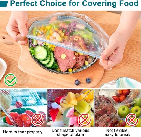 100-Piece Elastic Bowl Covers, Reusable Plate and Bowl Protectors, Stretchable for Food Dust Prevention and Bread Preservation in Saudi Arabia