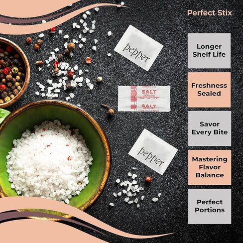 عبوات الملح والفلفل من أساسيات الامتياز، عدد 400، أجزاء خدمة فردية، 200 قطعة لكل منها in Kuwait