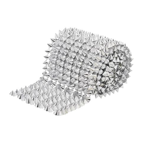 Sew Stitch on Spikes Studs Rivets Craft Flat Back Rivets Cone Spikes Studs Strip Cone Flatback for Clothing Shoes Crafts, Silver in Saudi Arabia