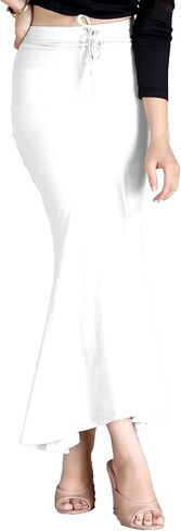 Chandrakala Saree Shapewear for Women Seamless Stretchable Mermaid Sari Shaper Petticoat Girls,Large, White (S117WHI4) in Kuwait