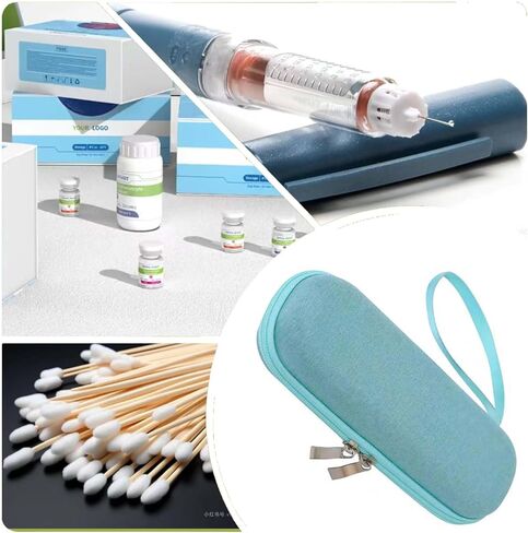 Insulin Cooler Travel Case with 2 Ice Packs, Portable Insulin Travel Case, Diabetic Medication Insulated Organizer Cooling Pouch for Blood Glucose Monitor Supplies in Saudi Arabia