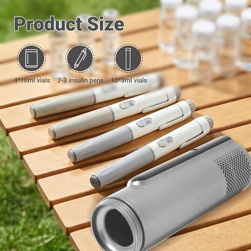 Electric Insulin Cooler Travel Case TSA Approved, Insulin Fridge Portable Insulin Refrigerator Travel Coolerfor 1–4 Pens, 35-68°F Display Temperature Battery in Kuwait