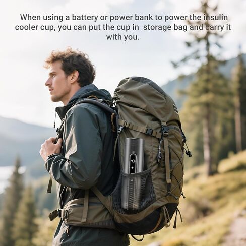 Electric Insulin Cooler Travel Case TSA Approved, Insulin Fridge Portable Insulin Refrigerator Travel Coolerfor 1–4 Pens, 35-68°F Display Temperature Battery in Kuwait