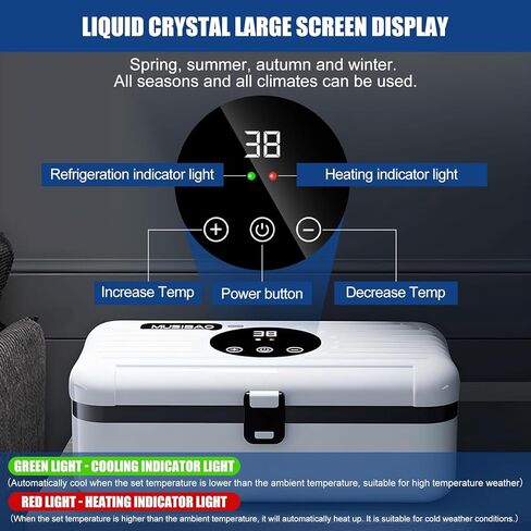 صندوق حقيبة سفر مبرد للأنسولين يتسع لـ 5-8 أقلام قابل للتعديل بدرجة حرارة فهرنهايت، مبرد دواء للسفر، حقيبة سفر لمرضى السكري، فريزر طبي بسعة 0.55 لتر (لا تحتاج بطارية إلى مصدر طاقة) in Kuwait