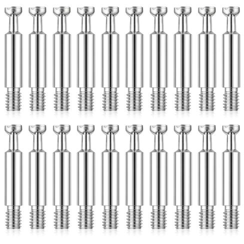 20Pcs Cam Bolts for Furniture Connector Fixing Screws Cam Screws Furniture Cams Lock Fasteners Connecting Fittings Tools Fixing Bolt Fasteners for Cabinet Drawer Wardrobe Table, Silver in Saudi Arabia