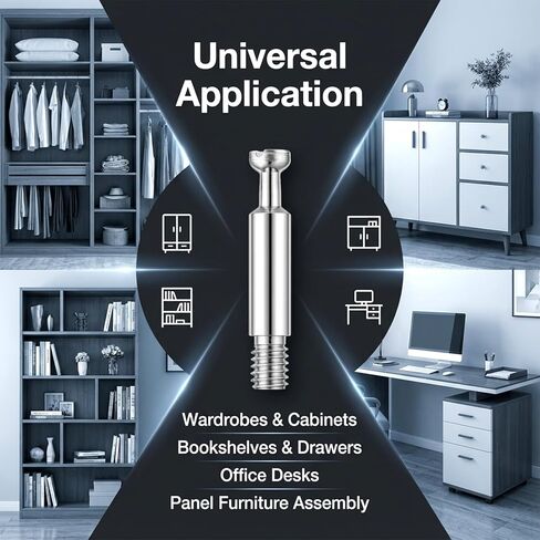 20Pcs Cam Bolts for Furniture Connector Fixing Screws Cam Screws Furniture Cams Lock Fasteners Connecting Fittings Tools Fixing Bolt Fasteners for Cabinet Drawer Wardrobe Table, Silver in Saudi Arabia