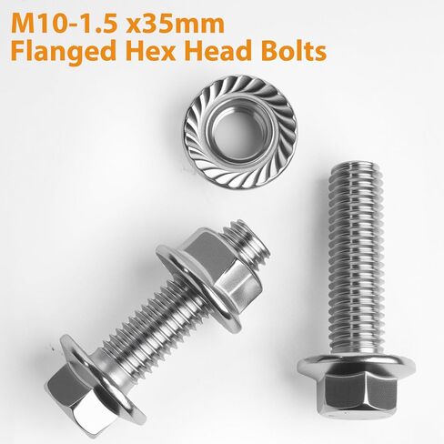 مجموعة أدوات مشعب العادم (البراغي والصواميل) M10X1.5-35mm مسمار شفة من الفولاذ المقاوم للصدأ (4 عبوات) in Kuwait