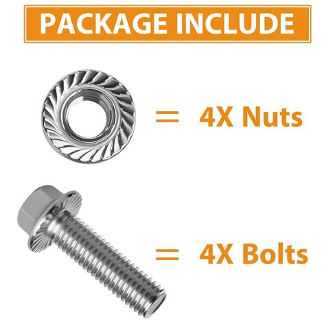 مجموعة أدوات مشعب العادم (البراغي والصواميل) M10X1.5-35mm مسمار شفة من الفولاذ المقاوم للصدأ (4 عبوات) in Kuwait