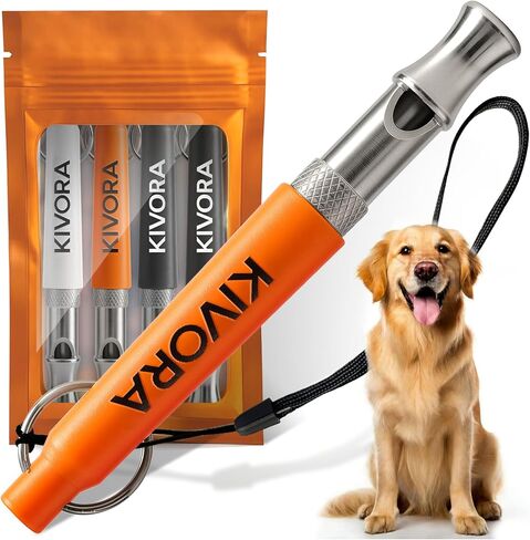 4 Pack Dog Whistle to Stop Barking Neighbors Dog,304 Stainless Steel Adjustable Ultrasonic Silent Dog Training Whistle for Recall & Bark Control,Professional Whistle Suitable for All Dogs in Kuwait