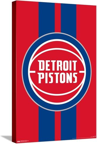 ملصق حائط من Trends International NBA Detroit Pistons - شعار 20، 14.72 بوصة × 22.37 بوصة، قماش مشدود in Saudi Arabia