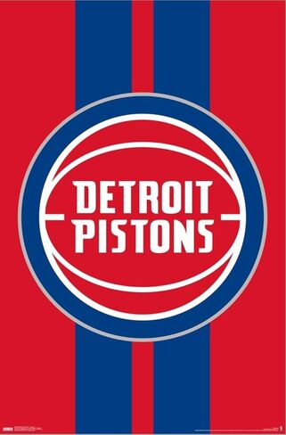 ملصق حائط من Trends International NBA Detroit Pistons - شعار 20، 14.72 بوصة × 22.37 بوصة، قماش مشدود in Saudi Arabia