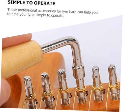 1Set Durable Lyre Replacement with Tuning Wrench Includes Lyre Pegs and String Nails for Lyre Harp Accessories Sound and Strong Resonance in Saudi Arabia