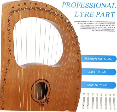 1Set Durable Lyre Replacement with Tuning Wrench Includes Lyre Pegs and String Nails for Lyre Harp Accessories Sound and Strong Resonance in Saudi Arabia