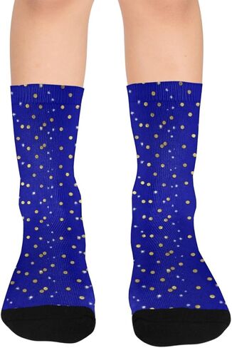 جوارب Blue Starry Night Vibe للمشي لمسافات طويلة - جوارب شتوية حرارية سميكة دافئة للأولاد والبنات للمدرسة، والارتداء اليومي والأنشطة الخارجية in Kuwait