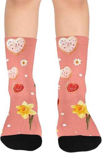 جوارب Daffodil Heart Cookie للمشي لمسافات طويلة - جوارب شتوية حرارية سميكة دافئة للأولاد والبنات للمدرسة، والارتداء اليومي والأنشطة الخارجية in Kuwait