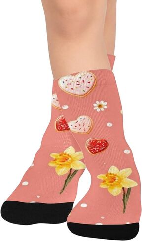 جوارب Daffodil Heart Cookie للمشي لمسافات طويلة - جوارب شتوية حرارية سميكة دافئة للأولاد والبنات للمدرسة، والارتداء اليومي والأنشطة الخارجية in Kuwait
