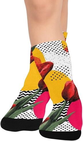 جوارب Pop Art Tulip للمشي لمسافات طويلة - جوارب شتوية حرارية سميكة دافئة للأطفال الصغار للأولاد والبنات للمدرسة، والارتداء اليومي والأنشطة الخارجية in Kuwait