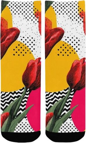جوارب Pop Art Tulip للمشي لمسافات طويلة - جوارب شتوية حرارية سميكة دافئة للأطفال الصغار للأولاد والبنات للمدرسة، والارتداء اليومي والأنشطة الخارجية in Kuwait