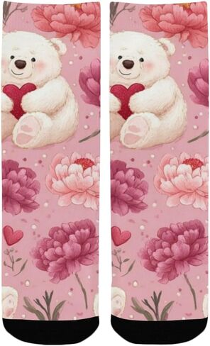 جوارب لطيفة للتنزه سيرًا على شكل فن الأزهار - جوارب شتوية حرارية سميكة دافئة للأطفال الصغار للأولاد والبنات للمدرسة، والارتداء اليومي والأنشطة الخارجية in Kuwait