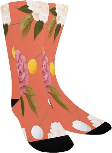 جوارب المشي لمسافات طويلة على شكل زهرة الفاوانيا النابضة بالحياة - جوارب شتوية حرارية سميكة دافئة للأولاد والبنات للمدرسة، والارتداء اليومي والأنشطة الخارجية in Kuwait