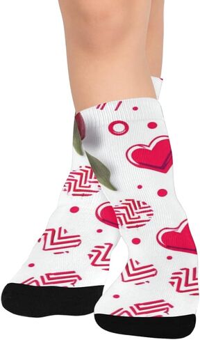 جوارب المشي لمسافات طويلة على شكل قلوب زهرية - جوارب شتوية حرارية سميكة دافئة للأطفال الصغار للأولاد والبنات للمدرسة، والارتداء اليومي والأنشطة الخارجية in Kuwait