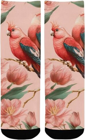 جوارب Parrot Floral Bloom للتنزه سيرًا على الأقدام - جوارب شتوية حرارية سميكة دافئة للأطفال الصغار للأولاد والبنات للمدرسة، والارتداء اليومي والأنشطة الخارجية in Kuwait