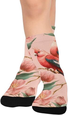 جوارب Parrot Floral Bloom للتنزه سيرًا على الأقدام - جوارب شتوية حرارية سميكة دافئة للأطفال الصغار للأولاد والبنات للمدرسة، والارتداء اليومي والأنشطة الخارجية in Kuwait