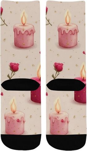 جوارب مشي لمسافات طويلة بتصميم لهب رومانسي - جوارب شتوية حرارية سميكة دافئة للأولاد والبنات الصغار للمدرسة، والارتداء اليومي والأنشطة الخارجية in Kuwait