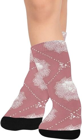 جوارب بيضاء للمشي لمسافات طويلة من Diamond Motif - جوارب شتوية حرارية سميكة دافئة للأولاد والبنات الصغار للمدرسة، والارتداء اليومي والأنشطة الخارجية in Kuwait