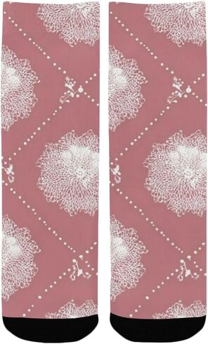 جوارب بيضاء للمشي لمسافات طويلة من Diamond Motif - جوارب شتوية حرارية سميكة دافئة للأولاد والبنات الصغار للمدرسة، والارتداء اليومي والأنشطة الخارجية in Kuwait