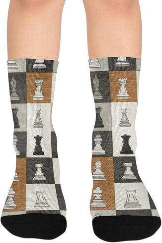 جوارب المشي لمسافات طويلة على شكل شطرنج ريفي - جوارب شتوية حرارية سميكة دافئة للأولاد والبنات الصغار للمدرسة، والارتداء اليومي والأنشطة الخارجية in Kuwait