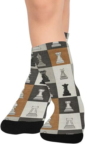 جوارب المشي لمسافات طويلة على شكل شطرنج ريفي - جوارب شتوية حرارية سميكة دافئة للأولاد والبنات الصغار للمدرسة، والارتداء اليومي والأنشطة الخارجية in Kuwait