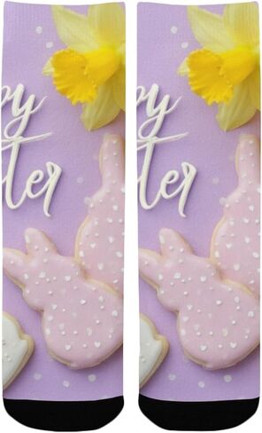 جوارب عيد الفصح الفنية المرحة للمشي لمسافات طويلة - جوارب شتوية حرارية سميكة دافئة للأولاد والبنات الصغار للمدرسة، والارتداء اليومي والأنشطة الخارجية in Kuwait