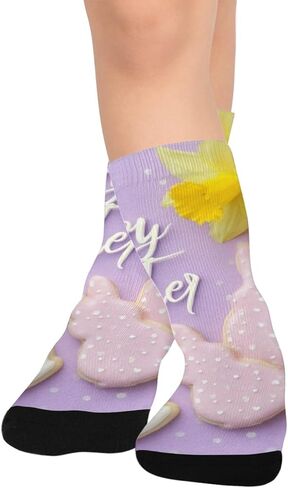 جوارب عيد الفصح الفنية المرحة للمشي لمسافات طويلة - جوارب شتوية حرارية سميكة دافئة للأولاد والبنات الصغار للمدرسة، والارتداء اليومي والأنشطة الخارجية in Kuwait